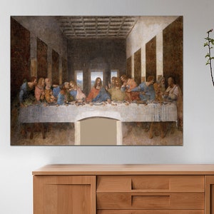 Leonardo da Vinci, The Last Supper 1498 Leonardo da Vinci Art Print, Canvas Art Print Canvas Art, da Vinci art Canvas Poster READY TO HANG.