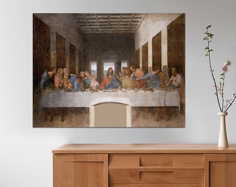 Leonardo da Vinci, The Last Supper 1498 Leonardo da Vinci Art Print, Canvas Art Print Canvas Art, da Vinci art Canvas Poster READY TO HANG.