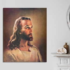 Jesus Christ Picture Christian Catholic Religion Jesus Picture God Bible Religious Photo Print, Jesus Face Art Catholic CANVAS Ready to Hang