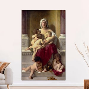 Charity by William-Adolphe Bouguereau, Canvas Print Ready to Hang, Bouguereau Canvas Print, Canvas Print, Classic Wall Art, Ready to Hang.