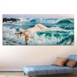 Adolph Hirémy-Hirschl - The Birth of Venus, Vintage art, Classic Painting, Aphrodite Art Print, Canvas Art, Classic CANVAS Art READY to HANG