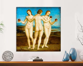 The Three Graces Canvas Print, Raphael Giclée, Classic Art Wall Décor