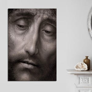 Jesus Christ Picture Christian Catholic Religion Jesus Picture God Bible Religious Photo Print, Jesus Face Art Catholic CANVAS Ready to Hang