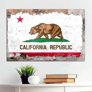 California Flag Canvas Art, California Flag Print, State Flag Poster, State Flags California Poster, CA Art, California Gifts Ready to Hang