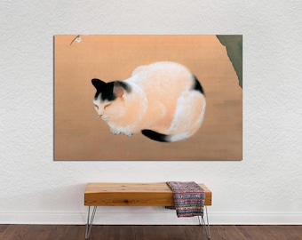 Hishida Shunso Cat Art, Vintage Ukiyo-e Print, Asian Art Canvas