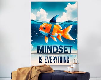 Mindset Is Everything Canvas Print – Goldfish Nursery Wall Art