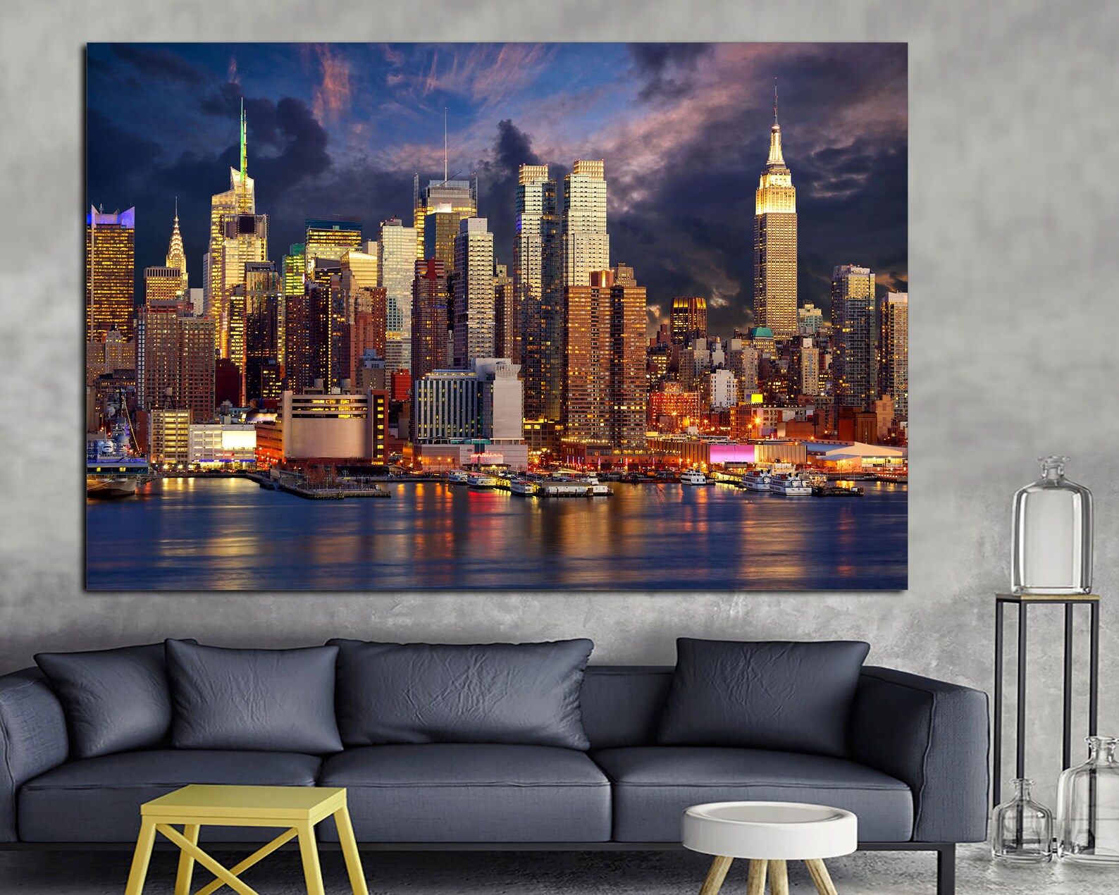 Manhattan Skyline Canvas Print, New York City Aerial View, Ready to ...