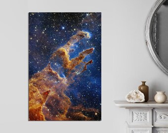 Pillars of Creation Canvas Print, Galaxy Stars Art, NASA Home Decor