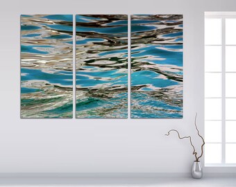 Water Reflection Abstract Canvas Print, 3 Panel Split