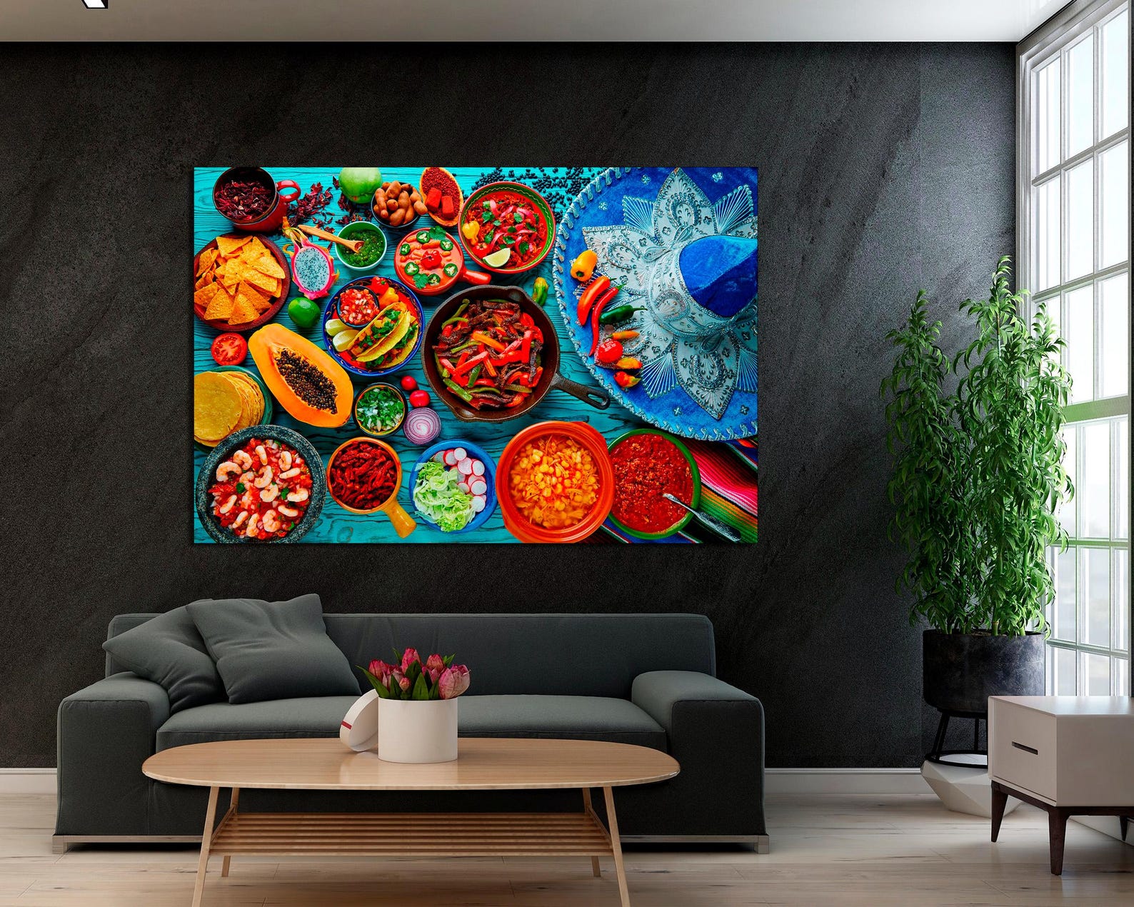 Mexican Food Canvas Print, Colorful Kitchen Wall Art, Ready to Hang - Etsy