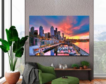 Seattle Skyline Canvas Print, Downtown Washington, Ready to Hang