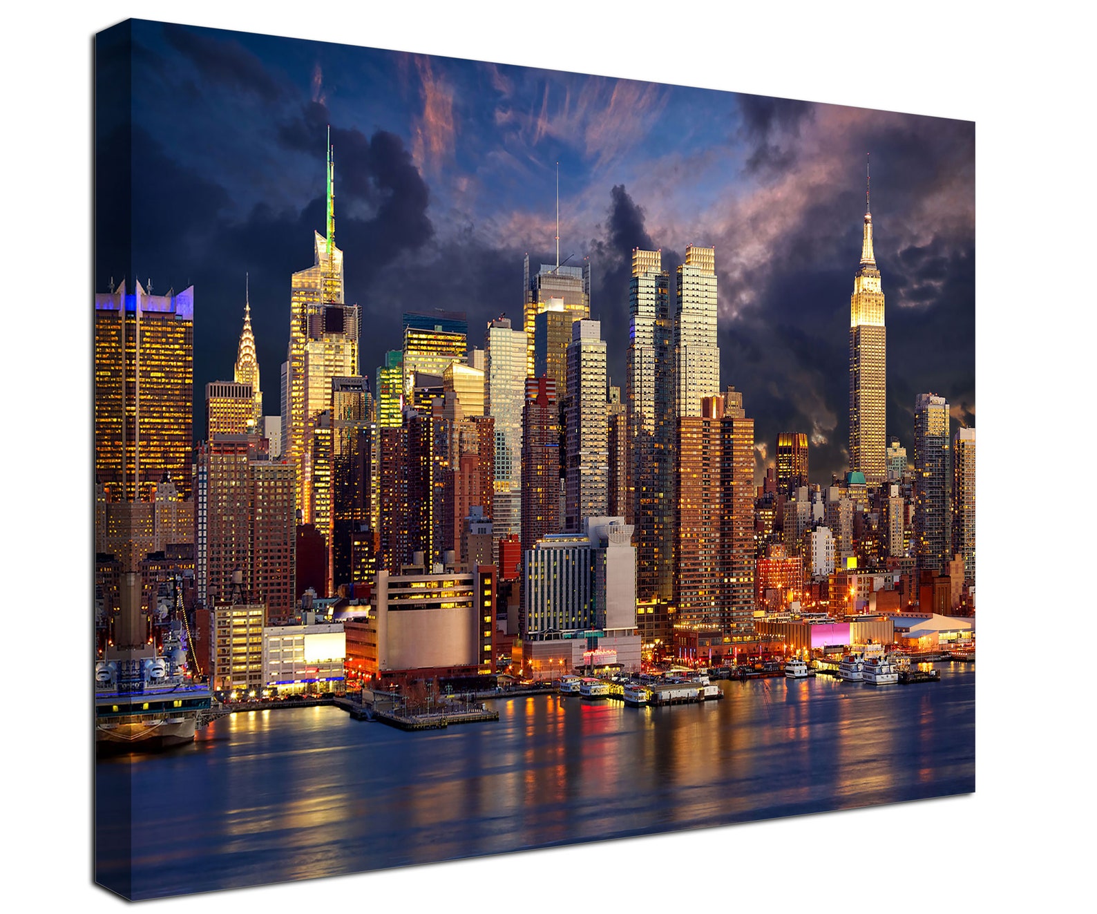 Manhattan Skyline Canvas Print Ready to Hang New York City Etsy
