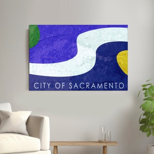 Sacramento California Flag Canvas Art, Sacramento Art, US Flag Poster, State Flags California Poster, CA Art, California Gifts Ready to Hang