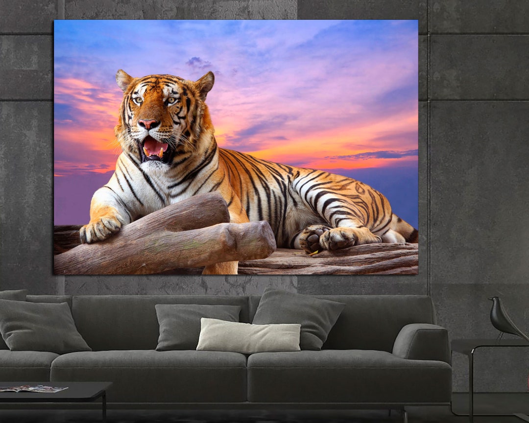 Tiger Canvas Tiger Wall Art Tiger Print Tiger Wall Decor Etsy