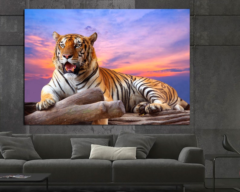 Tiger Canvas Tiger Wall Art Tiger Print Tiger Wall Decor Etsy