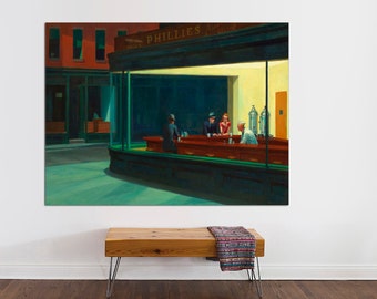 Nighthawks by Edward Hopper, Giclée Canvas Art Print, Ready to Hang
