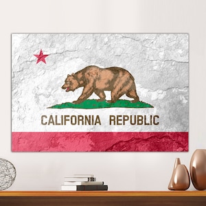 California Flag Canvas Art, California Flag Print, State Flag Poster, State Flags California Poster, CA Art, California Gifts Ready to Hang
