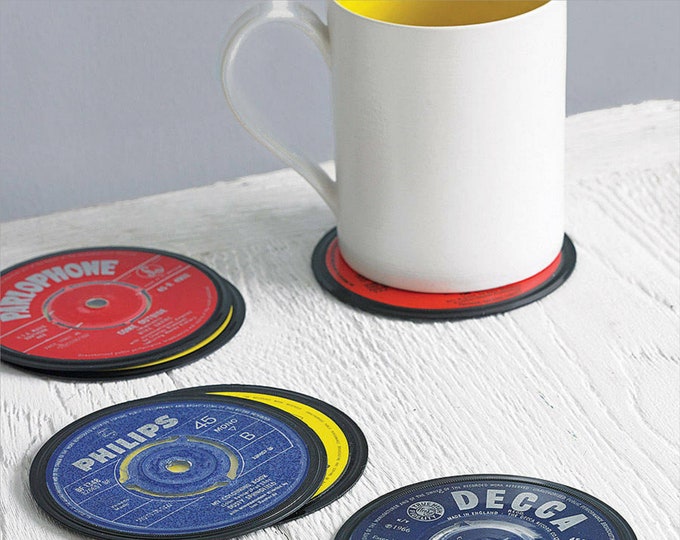 Custom Vinyl Record Coasters – Personalized Music Lover Gift