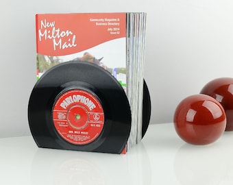 Vinyl Record Bookends - pair - personalised or real record - music lover