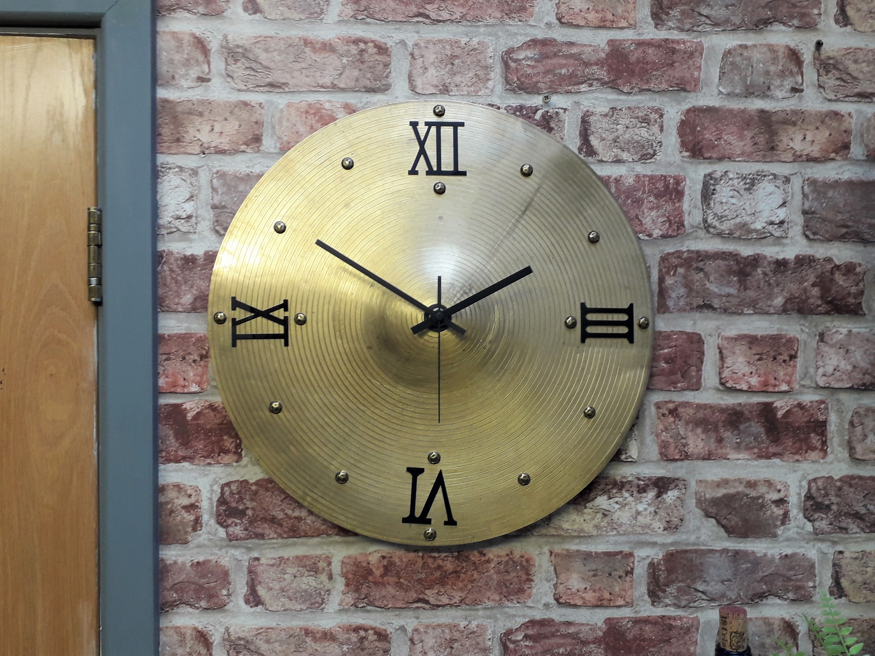 Drum Cymbal Wall Clock, 16