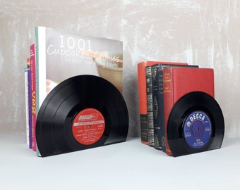 Vinyl Record Bookends Gift Pack plus Optional Coasters