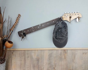 Wieszak na klucze do gitary, gitara elektryczna, vintage, męska jaskinia, industrialny