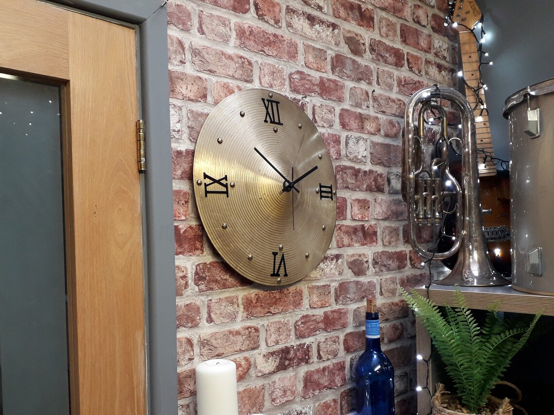Drum Cymbal Wall Clock, 16