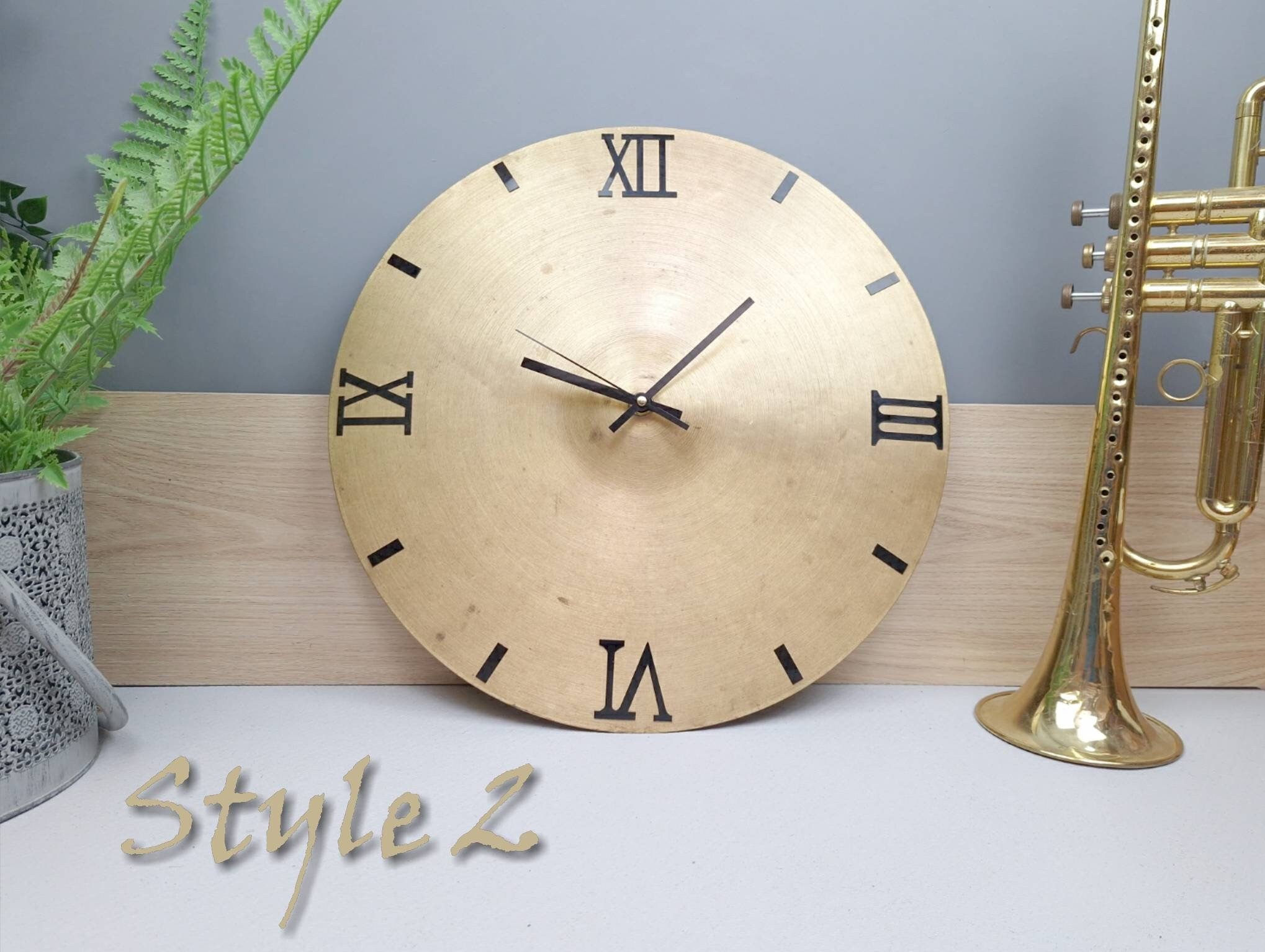 Drum Cymbal Wall Clock, 16