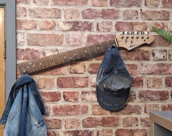 Wieszak na klucze do gitary, gitara elektryczna, vintage, jaskinia mężczyzny, industrialny, miłośnik muzyki