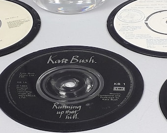 Sottobicchieri con Kate Bush, veri sottobicchieri in vinile / dischi originali usati / amante della musica / da acquistare singolarmente o creare un set