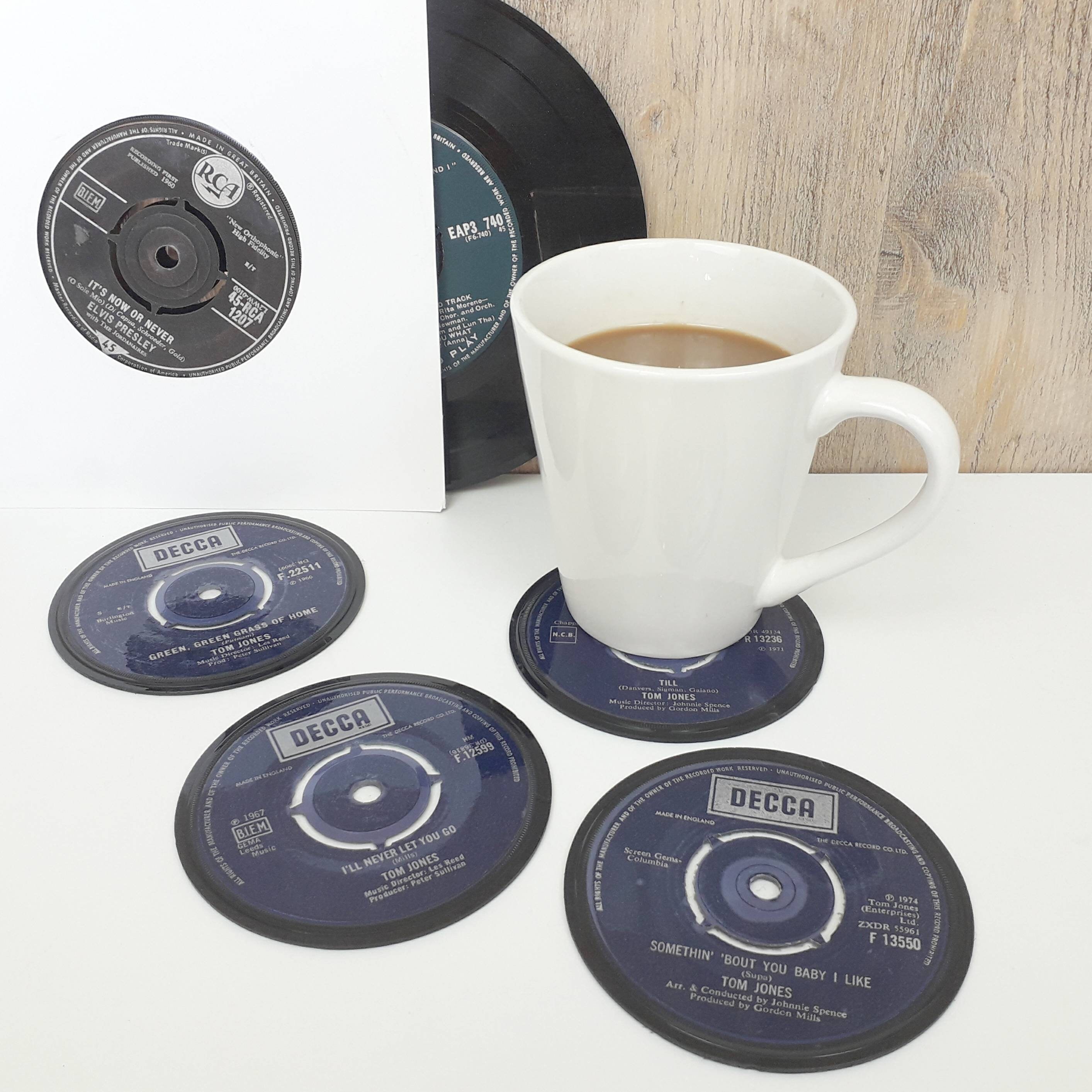 Set of 4 Vinyl record coasters BY COMPANY LABELS Etsy