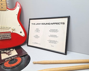 Plakat muzyczny A4 z oprawioną grafiką albumu The Jam „Sound Affects”