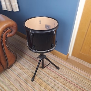 Drum soffbord, svart glansigt 35 cm brett, kaffe, sida, riktig tom tom, mangrove, steampunk