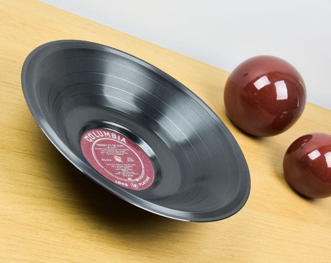 Real Vinyl Record Bowl | Upcycled 12" LP Album Dish