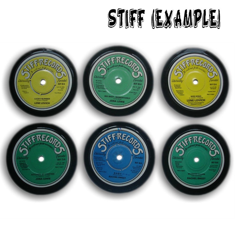 Real Vinyl Record Coasters COMPANY LABELS Etsy