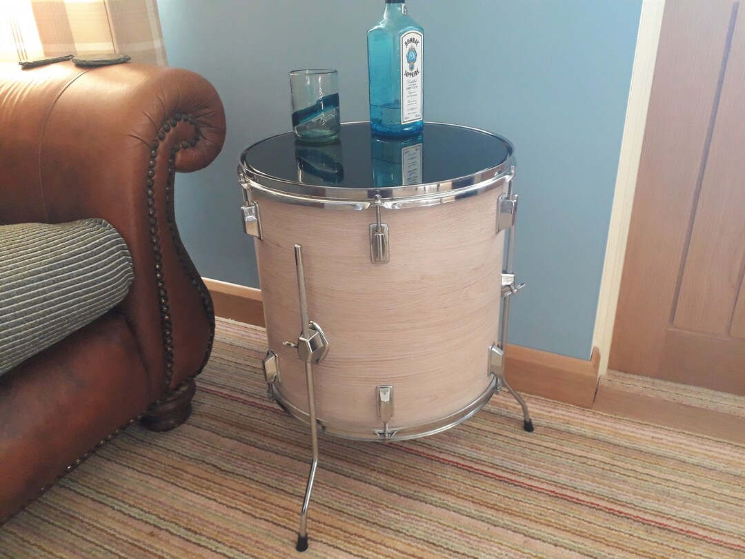 Drum Table, Wood Grain, Coffee Table, Side Table, Real Tom Tom