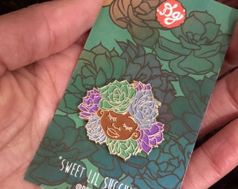 Sweet Lil Succulent Lapel Pin | Plant Lover | Mother Nature | Enamel Pin | Nature | Black Owned | Plant Baby | Gifts for Plant Moms