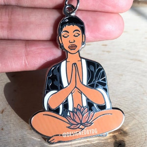 Black Yogi Meditation Charm Lotus Black Yogis Yogi Gift Set Zen Yoga Pendant Namaste Tea Charm Black Owned Etsy Shop image 9