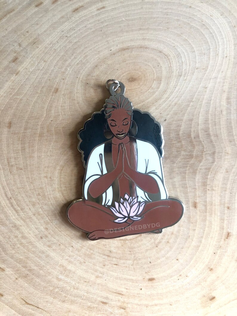 Black Yogi Meditation Charm Lotus Black Yogis Yogi Gift Set Zen Yoga Pendant Namaste Tea Charm Black Owned Etsy Shop Puff Lotus