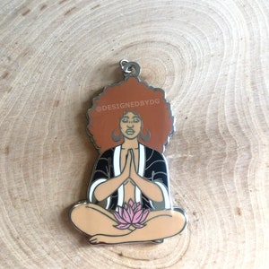 Black Yogi Meditation Charm Lotus Black Yogis Yogi Gift Set Zen Yoga Pendant Namaste Tea Charm Black Owned Etsy Shop Afro Lotus