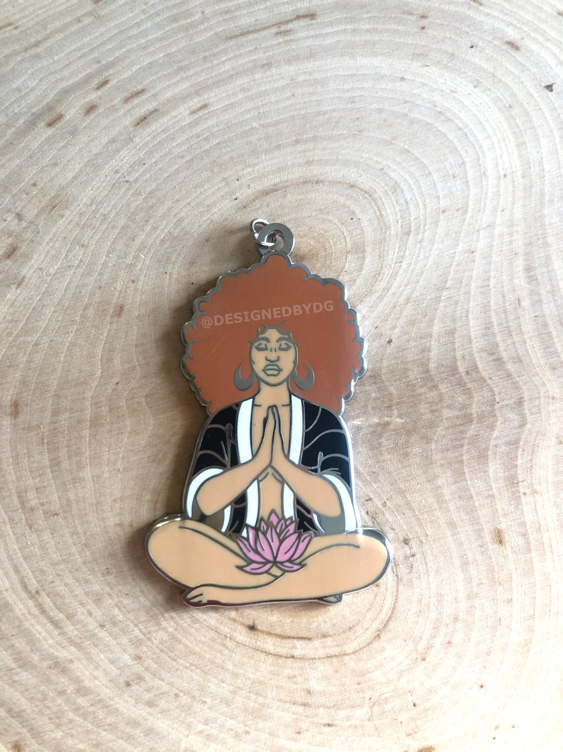 Black Yogi Meditation Charm Lotus Black Yogis Yogi Gift Set Zen Yoga Pendant Namaste Tea Charm Black Owned Etsy Shop image 7