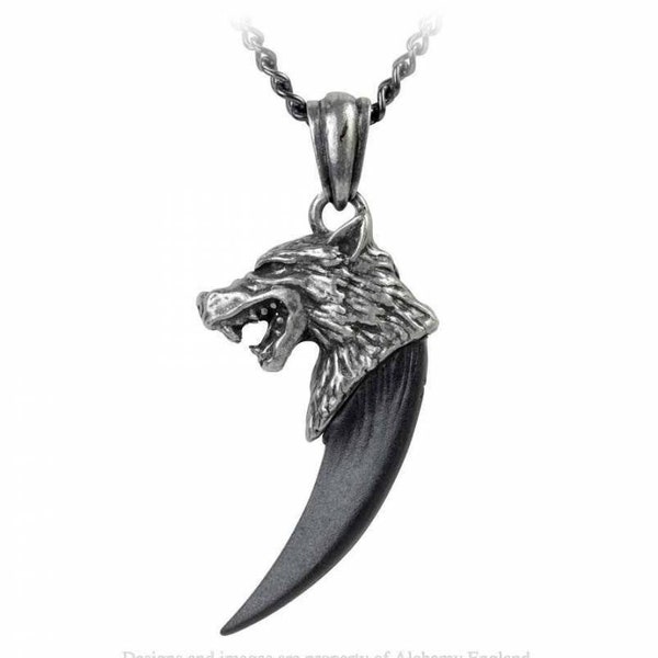 Wolf Macht Pendant, Necklace Made by Alchemy England, Tooth, Fang, Viking, Warrior, Gothic, Gift