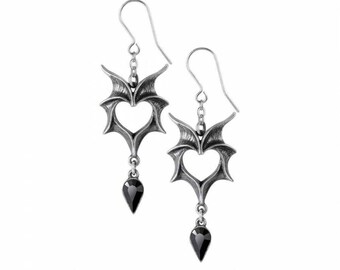 Love Bats Droppers, Earrings Made by Alchemy England