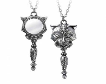Égyptien Bastet Déesse de la Sexe Rouge Yeux Chat Noir Tête Bague Alchemy Gothic