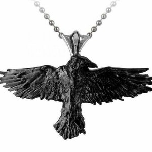 Black Raven Pendant Made by Alchemy England with Presentation Box