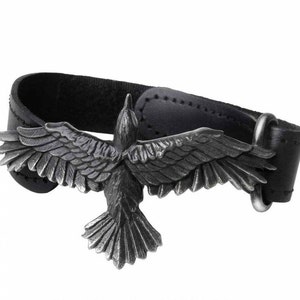 Black Consort Wriststrap Made by Alchemy England, Raven