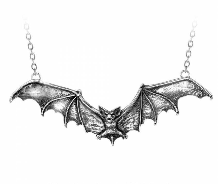 ZGBY Bat Necklace Sterling Silver for Women Bat Pendant Hallowen Vampire Goth Gifts for Women Teens