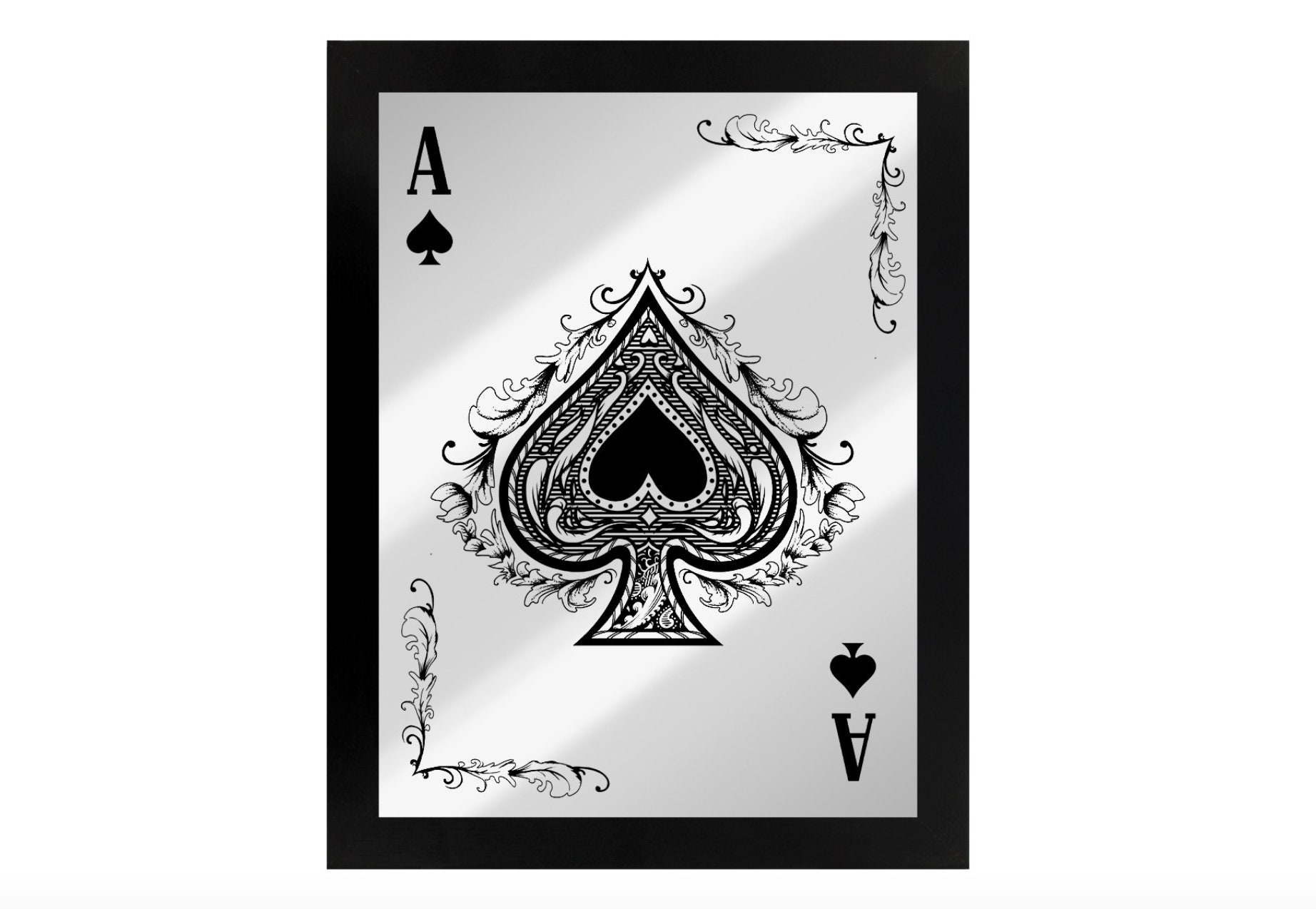 Framed Ace Of Spades Mirrored Tin Sign | Etsy