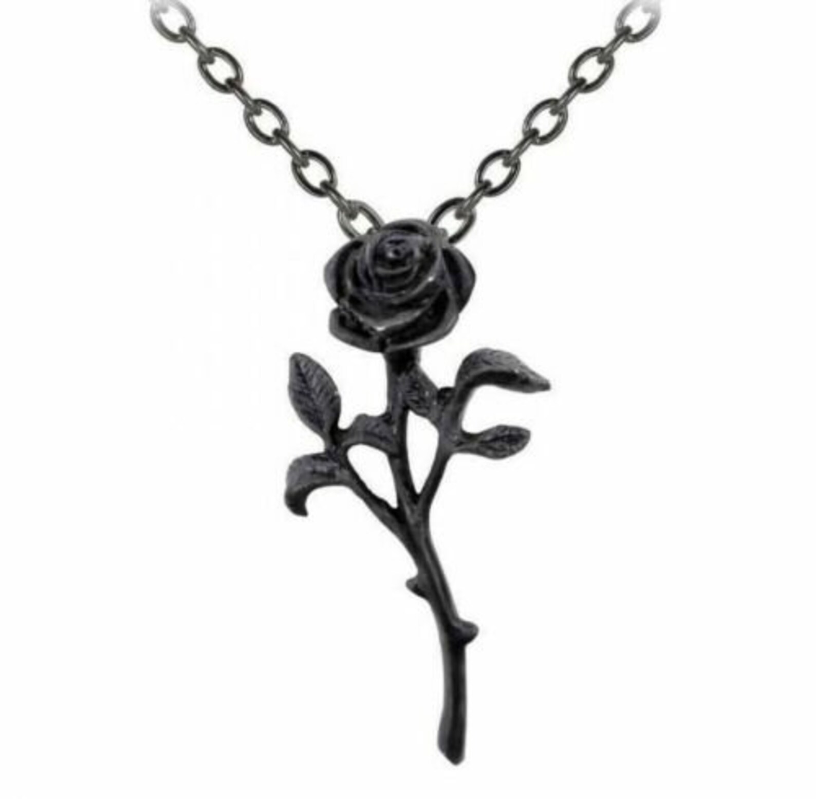 The Romance of The Black Rose Pendant Necklace Made by Etsy