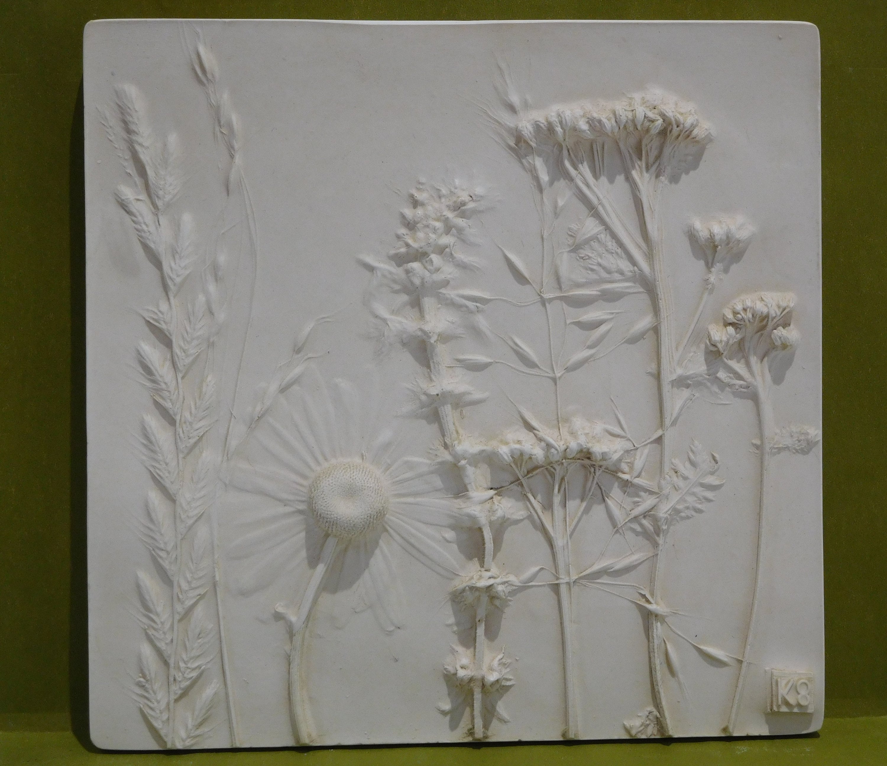 Marguerite, Achillea & Nettle - Hand Made Botanical Plaster Wall Hanging